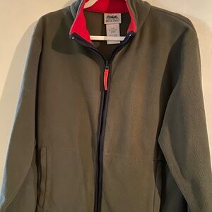 Northern Reflections Fleece Jacket - Olive and Scarlet